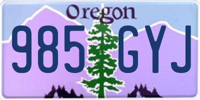 OR license plate 985GYJ