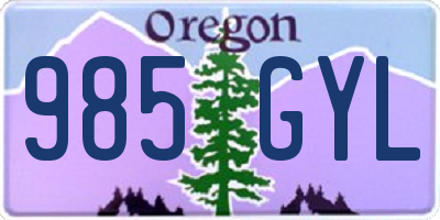 OR license plate 985GYL