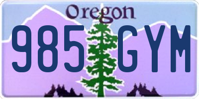 OR license plate 985GYM