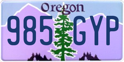 OR license plate 985GYP