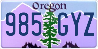 OR license plate 985GYZ