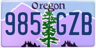 OR license plate 985GZB