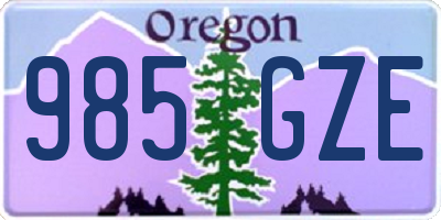 OR license plate 985GZE