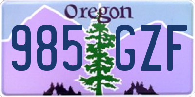 OR license plate 985GZF