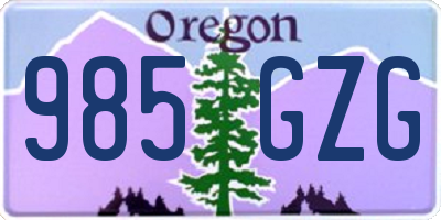 OR license plate 985GZG