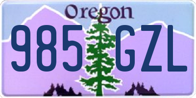 OR license plate 985GZL