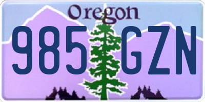 OR license plate 985GZN