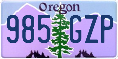 OR license plate 985GZP