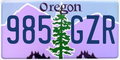OR license plate 985GZR