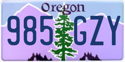 OR license plate 985GZY