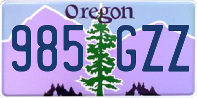 OR license plate 985GZZ