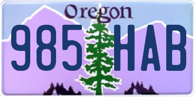 OR license plate 985HAB