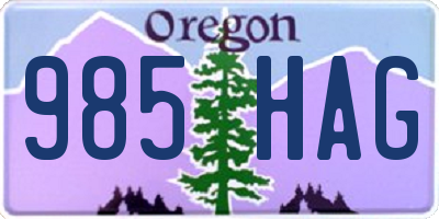 OR license plate 985HAG