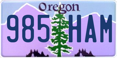 OR license plate 985HAM