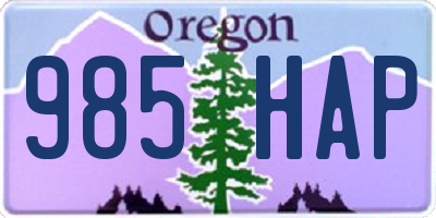 OR license plate 985HAP