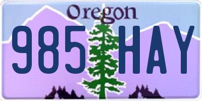 OR license plate 985HAY