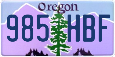 OR license plate 985HBF