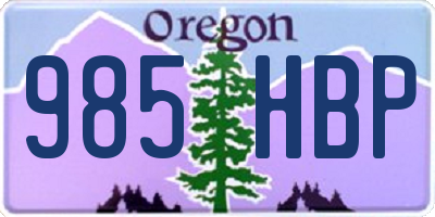 OR license plate 985HBP