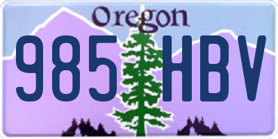 OR license plate 985HBV