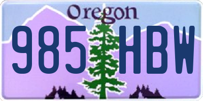 OR license plate 985HBW