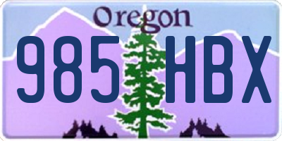 OR license plate 985HBX