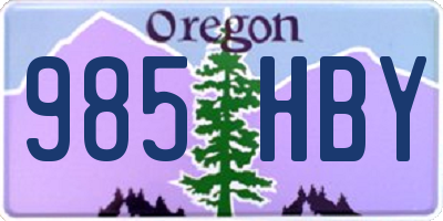 OR license plate 985HBY