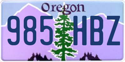 OR license plate 985HBZ