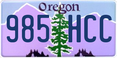 OR license plate 985HCC