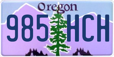 OR license plate 985HCH