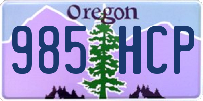 OR license plate 985HCP