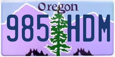OR license plate 985HDM