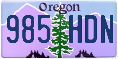 OR license plate 985HDN