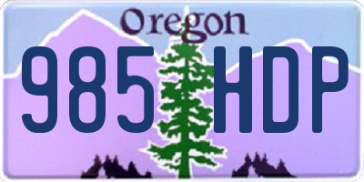 OR license plate 985HDP