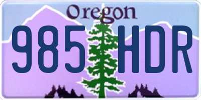 OR license plate 985HDR
