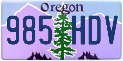 OR license plate 985HDV
