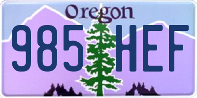 OR license plate 985HEF