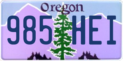 OR license plate 985HEI