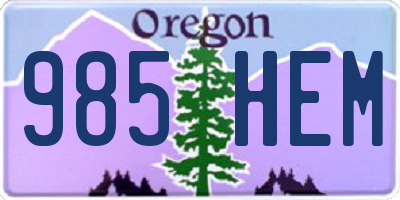 OR license plate 985HEM