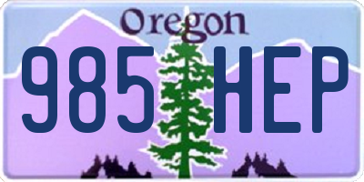 OR license plate 985HEP