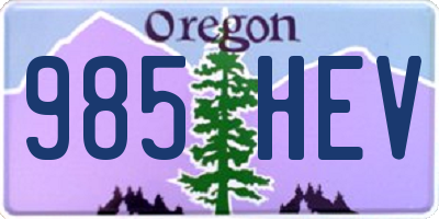 OR license plate 985HEV