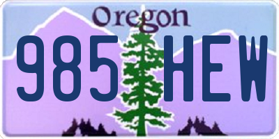 OR license plate 985HEW