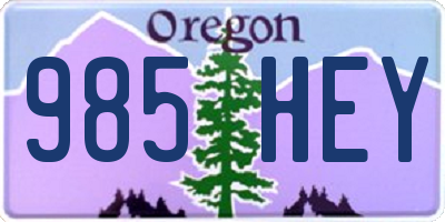 OR license plate 985HEY