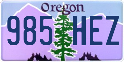 OR license plate 985HEZ