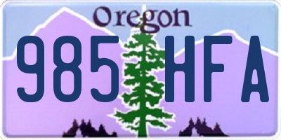 OR license plate 985HFA
