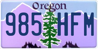 OR license plate 985HFM