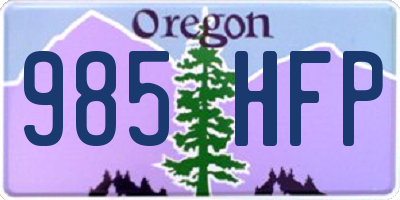 OR license plate 985HFP
