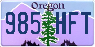 OR license plate 985HFT