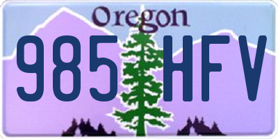 OR license plate 985HFV