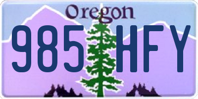 OR license plate 985HFY