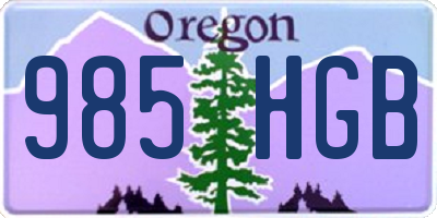 OR license plate 985HGB